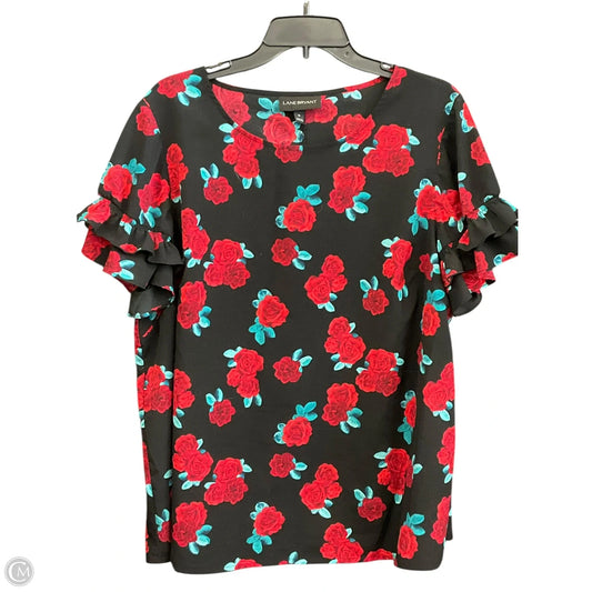 Top Short Sleeve By Lane Bryant In Floral Print, Size: Xxl