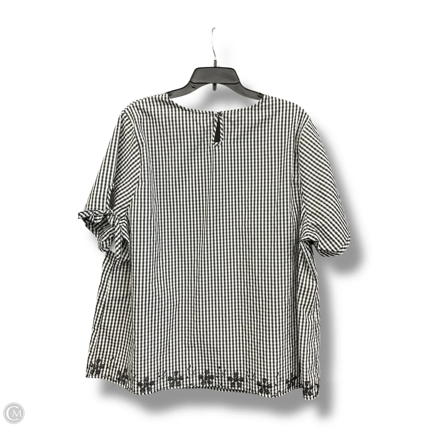 Top Short Sleeve By Cj Banks In Black & White, Size: 2x