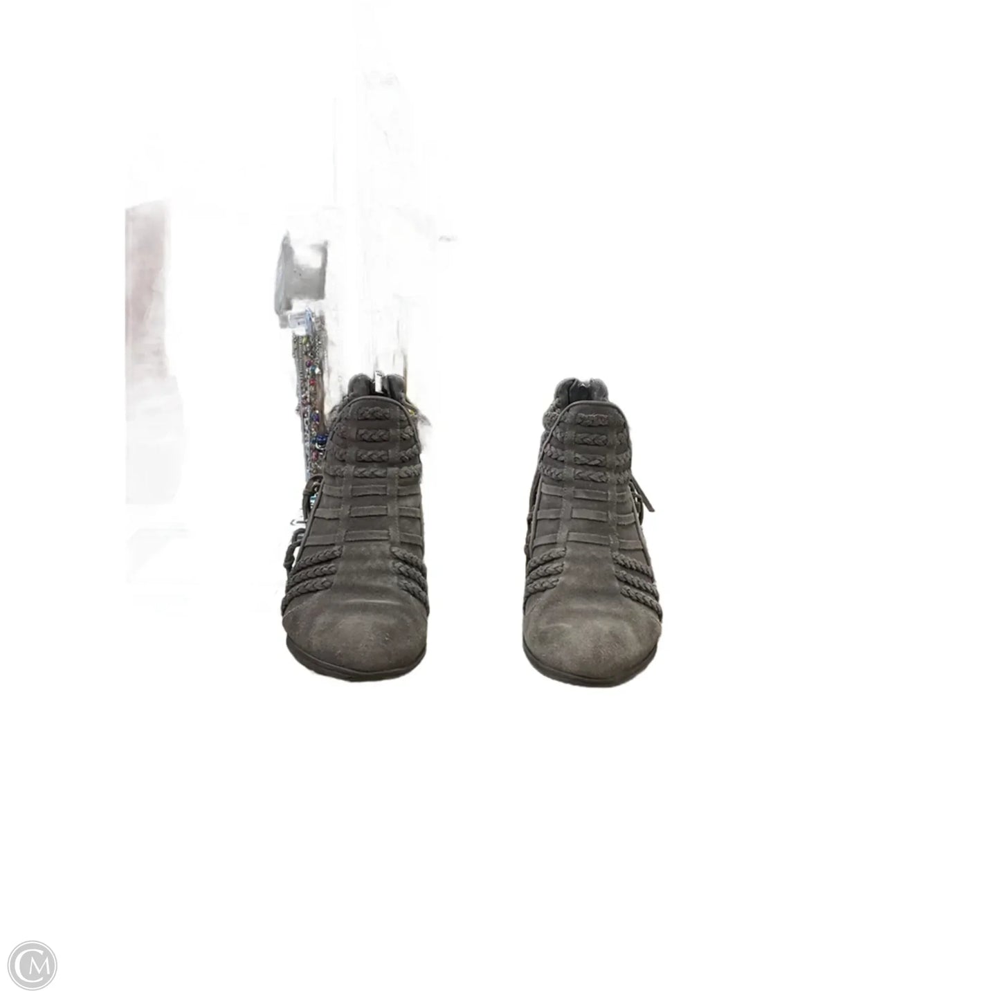 Boots Ankle Heels By Clothes Mentor In Beige, Size: 6.5