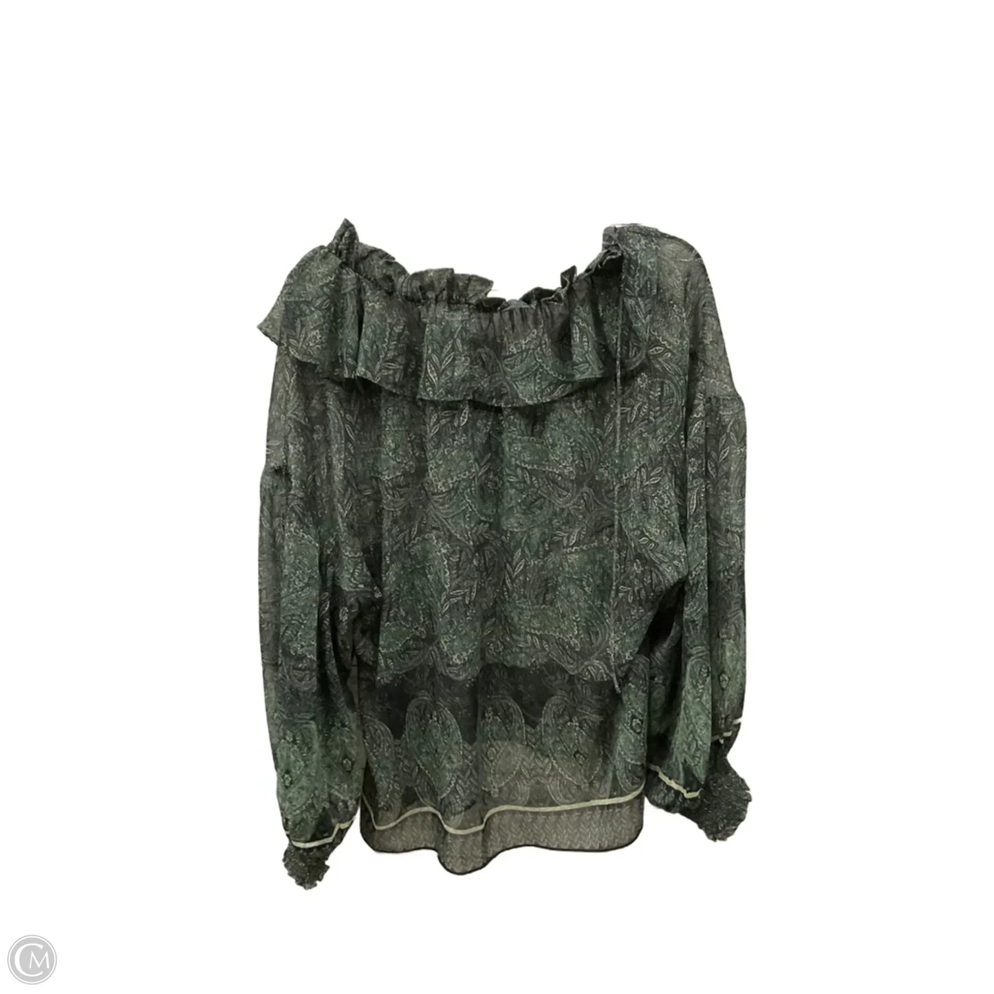 Top Long Sleeve Designer By Alice + Olivia In Green, Size: L