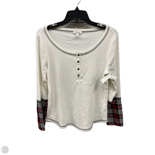 Top Long Sleeve By Tribal In White, Size: M
