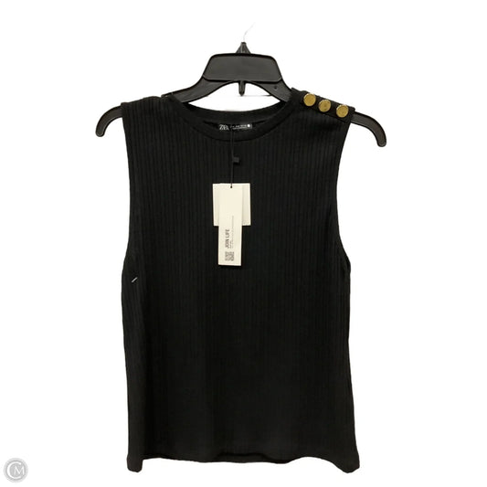 Top Sleeveless By Zara In Black, Size: M