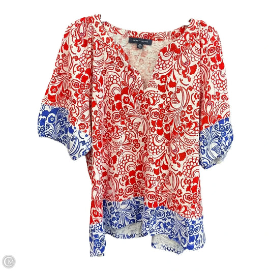 Top Short Sleeve By Tommy Hilfiger In Blue & Red & White, Size: Xxl