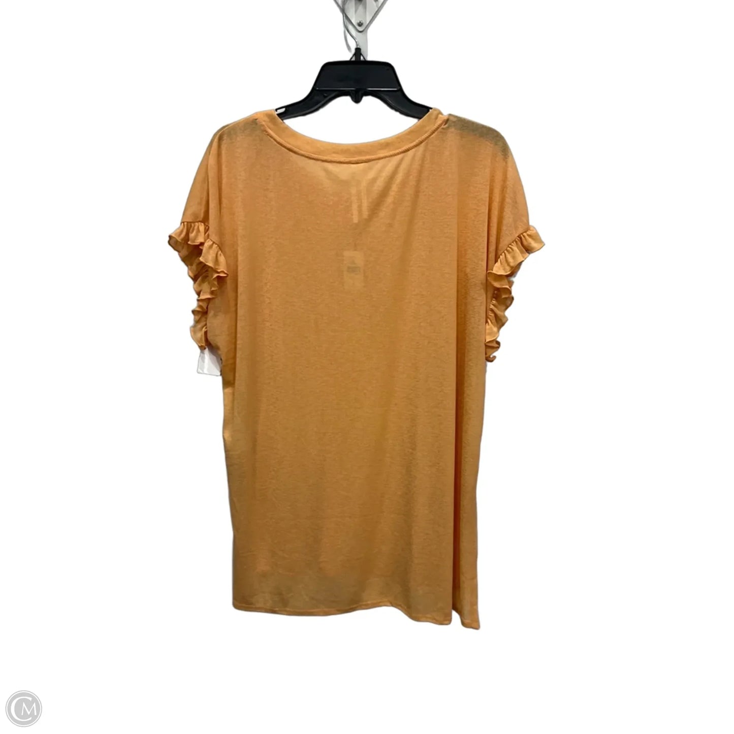 Top Short Sleeve By Anthropologie In Orange, Size: M
