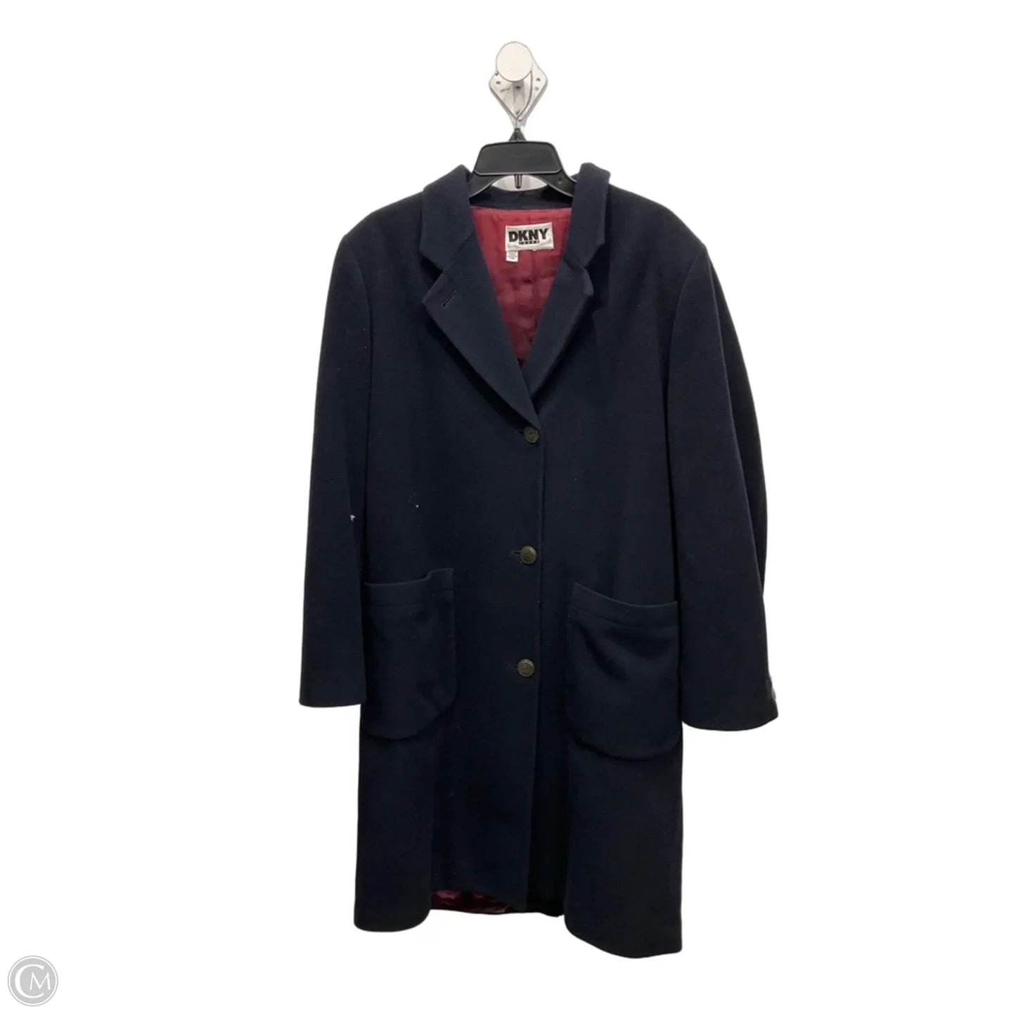 Coat Trench Coat By Dkny In Navy, Size: M
