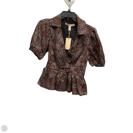 Top Short Sleeve By Hutch In Brown & Pink, Size: Sp
