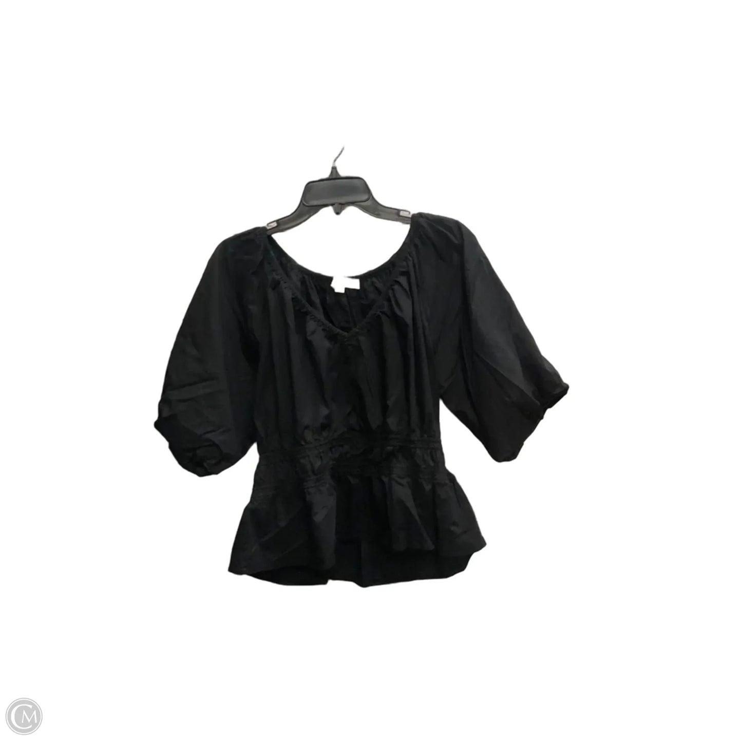 Top Short Sleeve By Loft In Black, Size: Xl