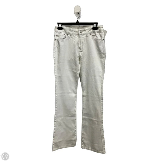 Jeans Flared By Boston Proper In White Denim, Size: 2