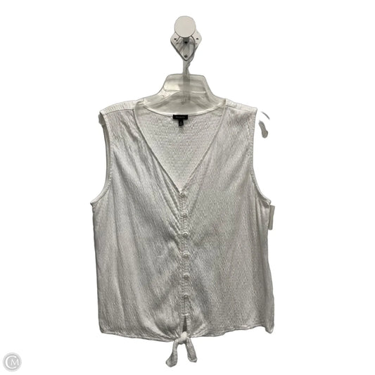 Top Sleeveless By Talbots In White, Size: M