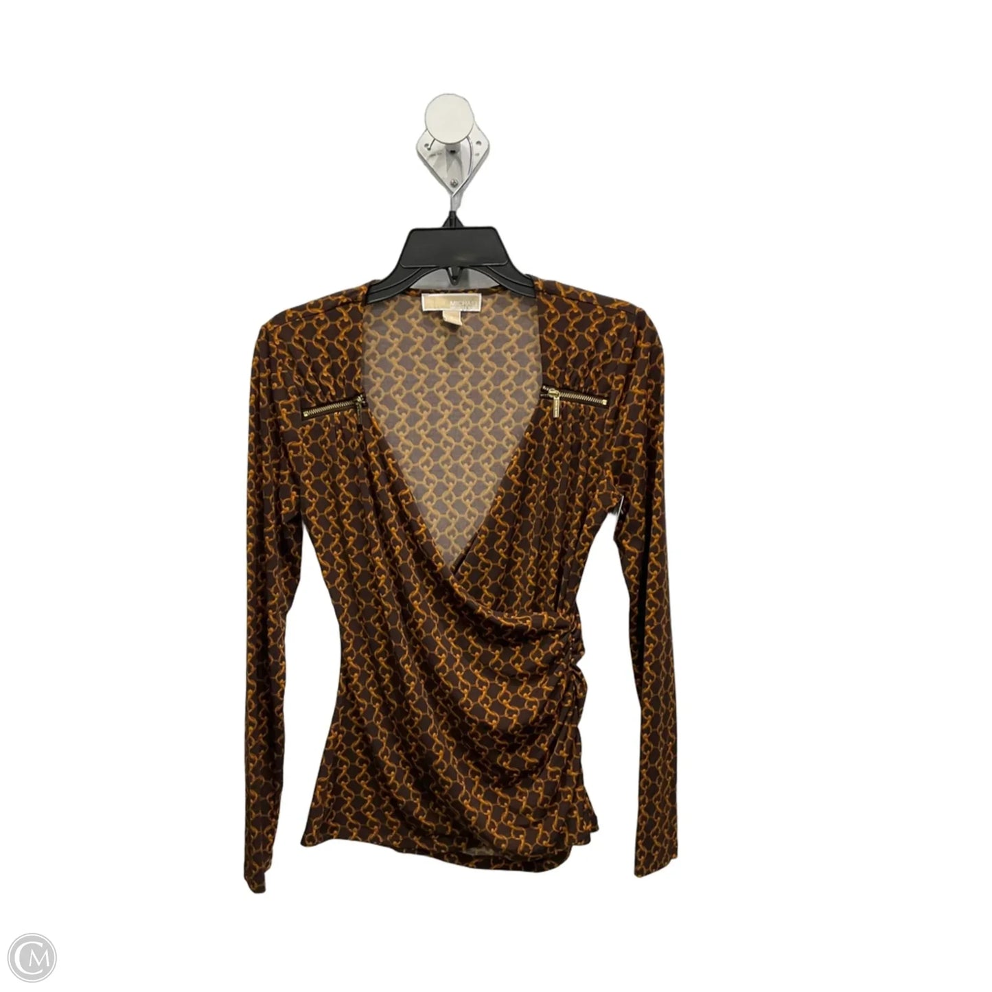 Top Long Sleeve By Michael By Michael Kors In Brown, Size: S