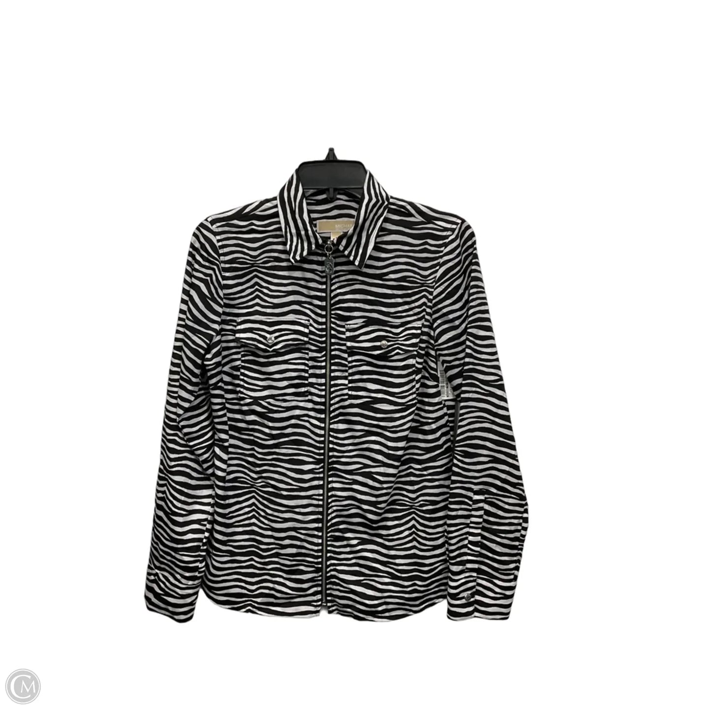 Top Long Sleeve By Michael By Michael Kors In Black & White, Size: S