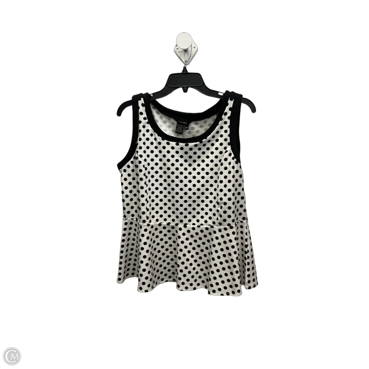 Top Sleeveless By Jules & Leopold In Polkadot Pattern, Size: L