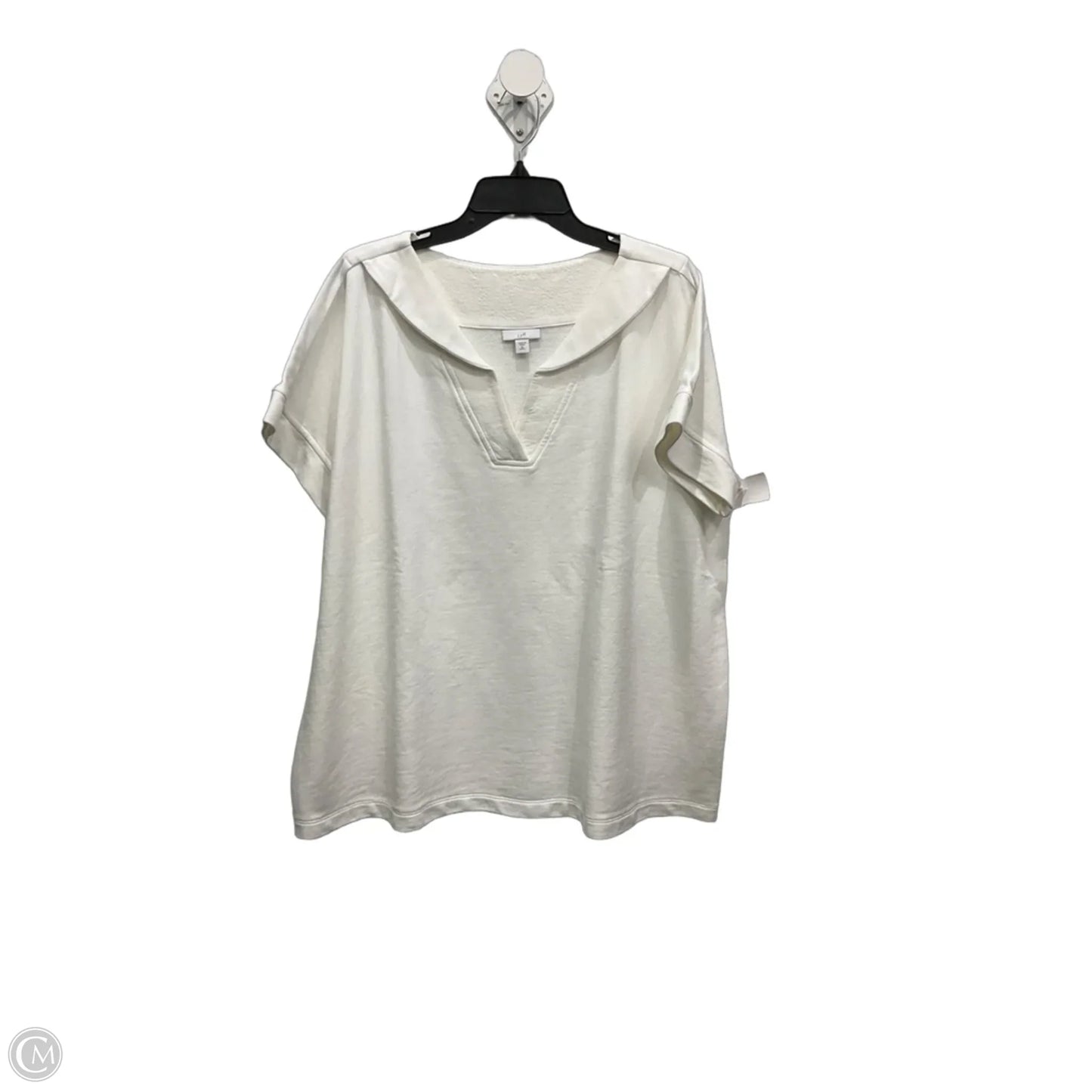Top Short Sleeve Basic By J. Jill In White, Size: Xl