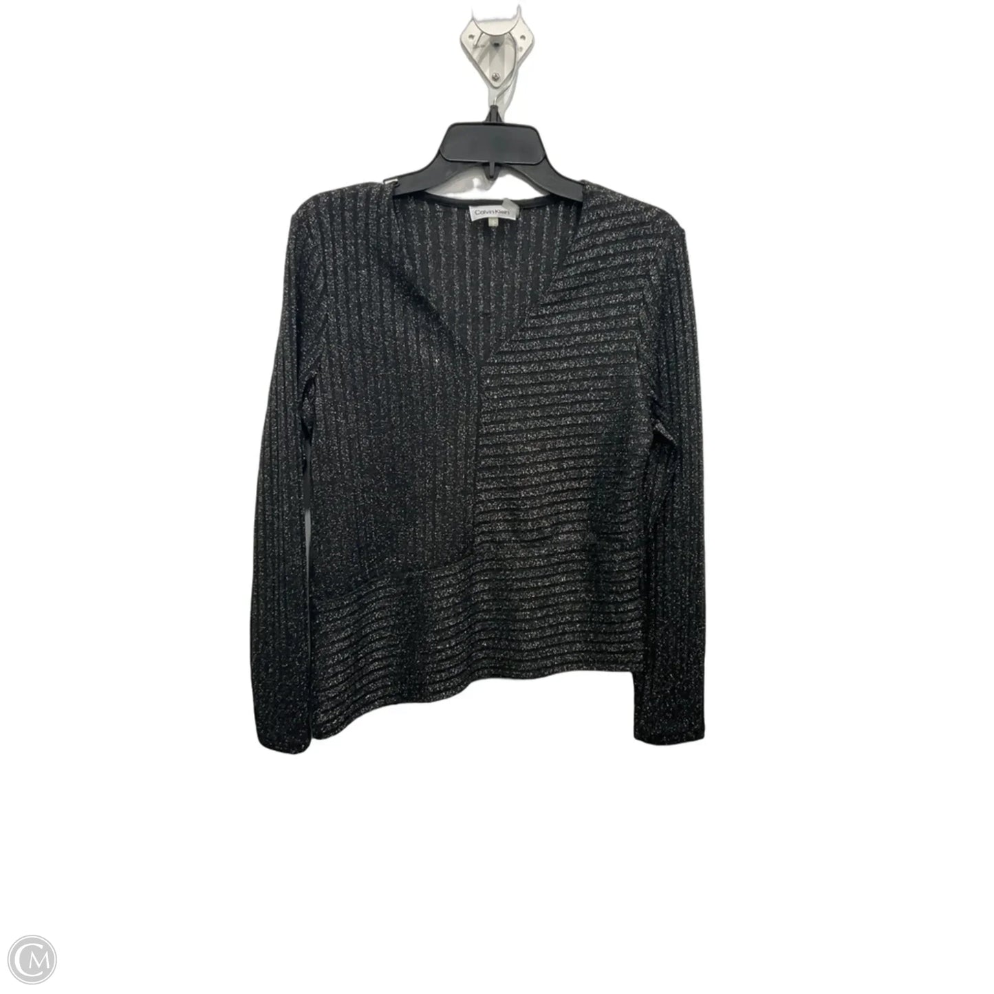 Skirt Set 2pc By Calvin Klein In Black & Silver, Size: S