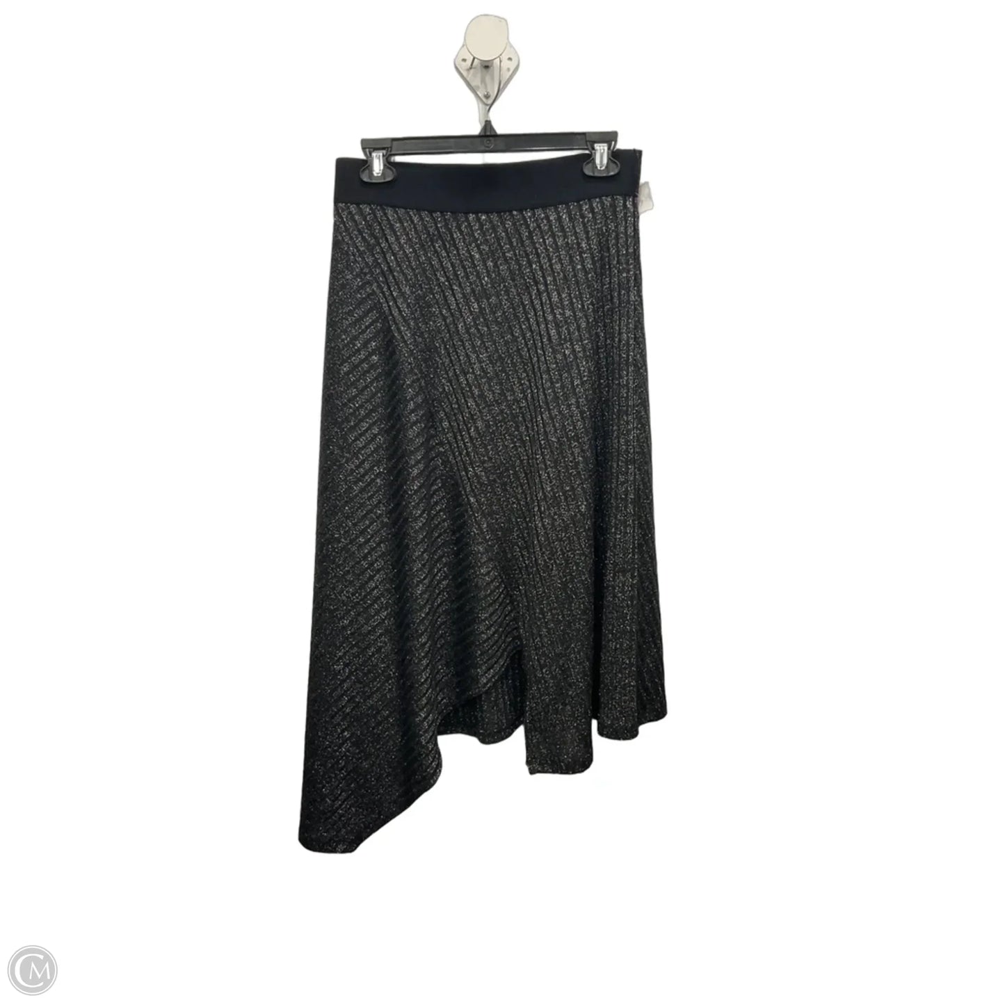 Skirt Set 2pc By Calvin Klein In Black & Silver, Size: S