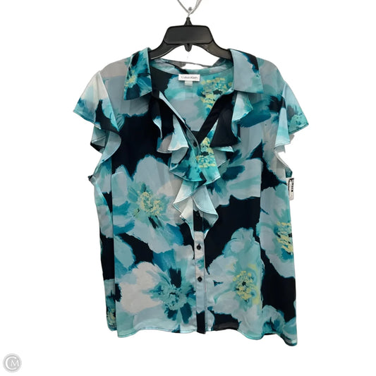 Top Sleeveless By Calvin Klein In Blue, Size: 1x