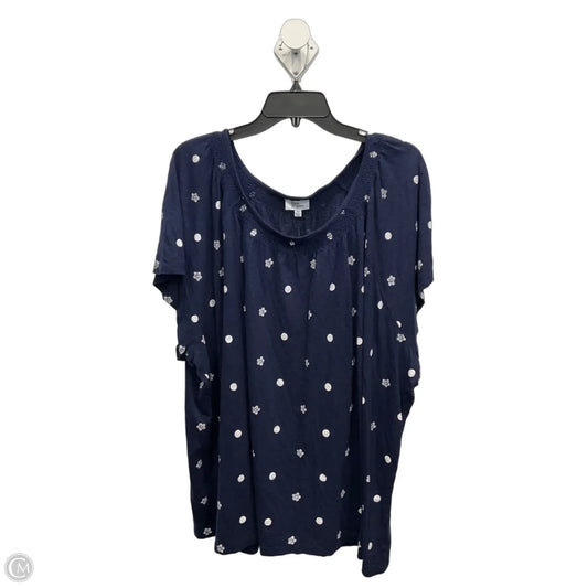 Top Short Sleeve By Kim Rogers In Navy, Size: 4x