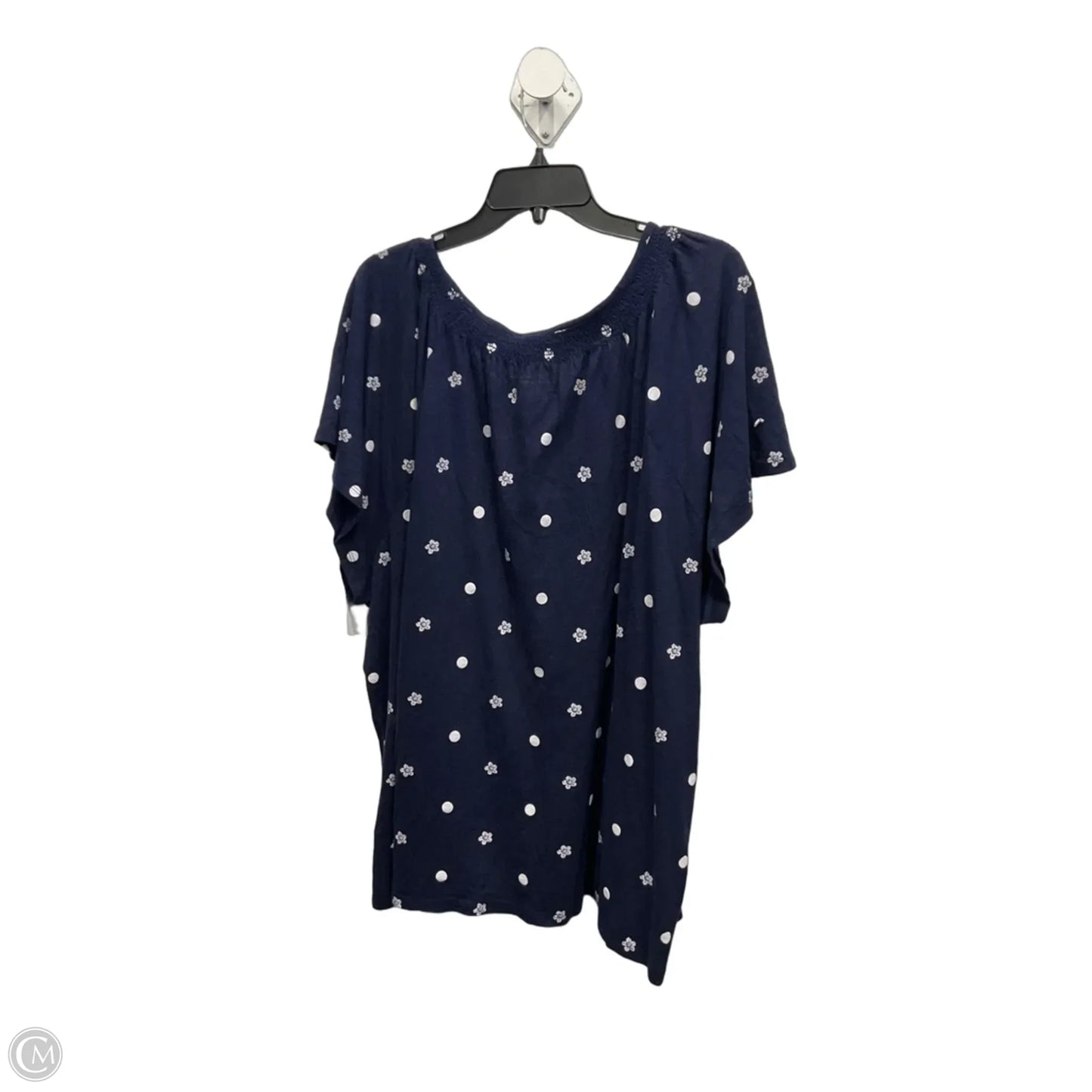 Top Short Sleeve By Kim Rogers In Navy, Size: 4x