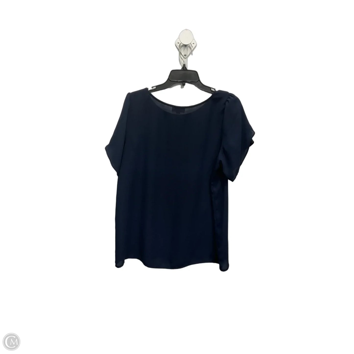 Top Short Sleeve By Loft In Navy, Size: L
