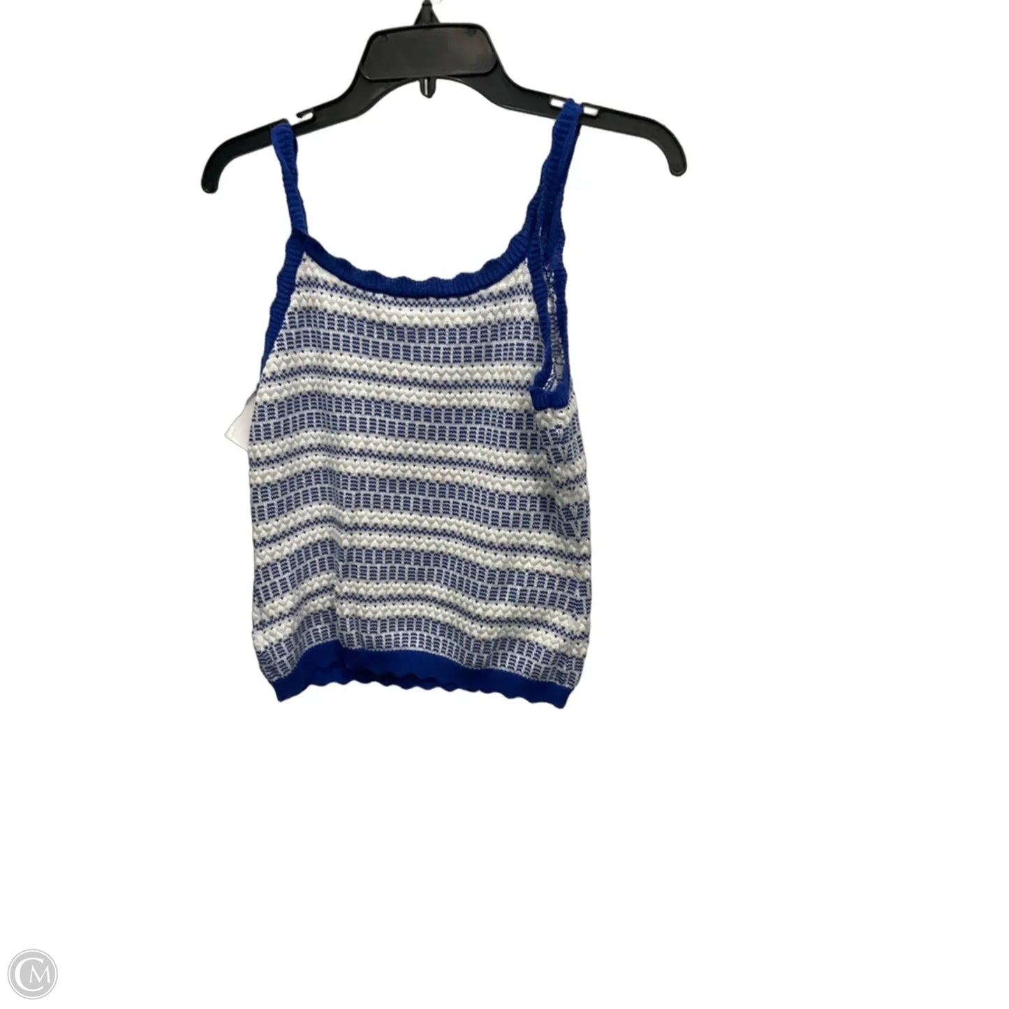 Top Sleeveless By Skies Are Blue In Blue & White, Size: L