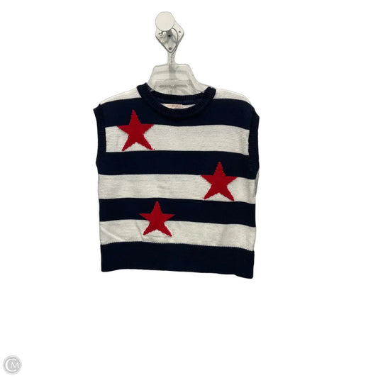 Top Sleeveless By Skies Are Blue In Blue & Red & White, Size: S