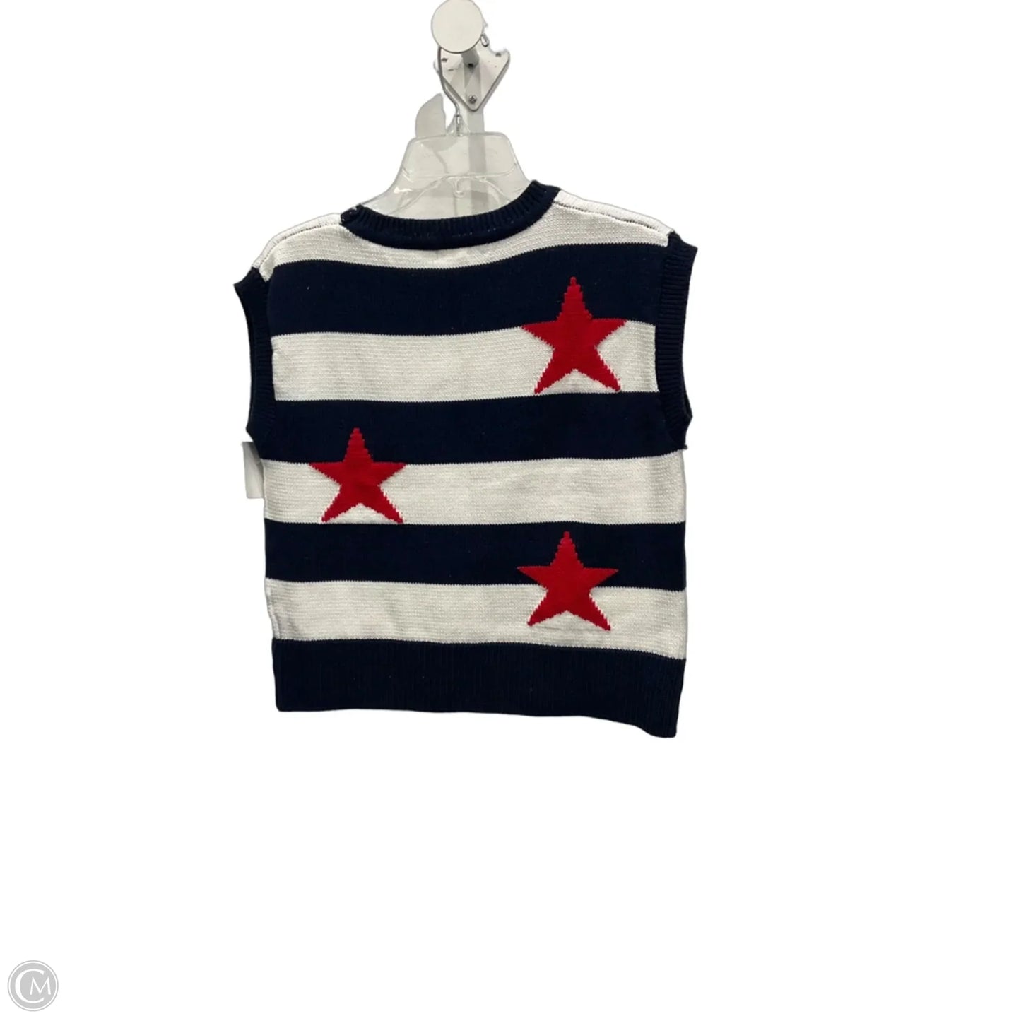 Top Sleeveless By Skies Are Blue In Blue & Red & White, Size: S