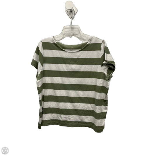 Top Short Sleeve By J. Jill In Green & White, Size: L