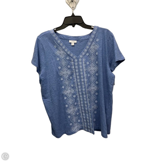 Top Short Sleeve By Pure Jill In Blue, Size: L