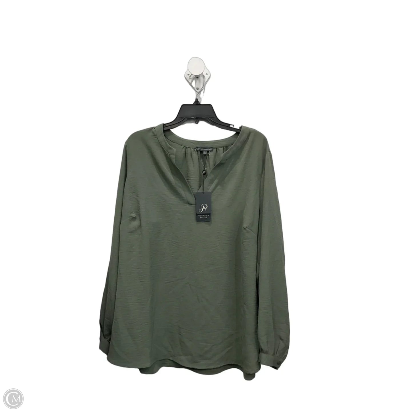 Top Long Sleeve By Adrianna Papell In Green, Size: 1x