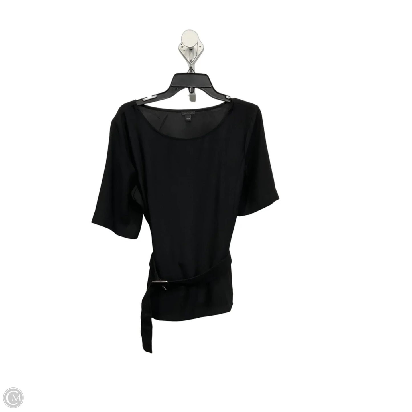 Top Short Sleeve By Ann Taylor In Black, Size: L