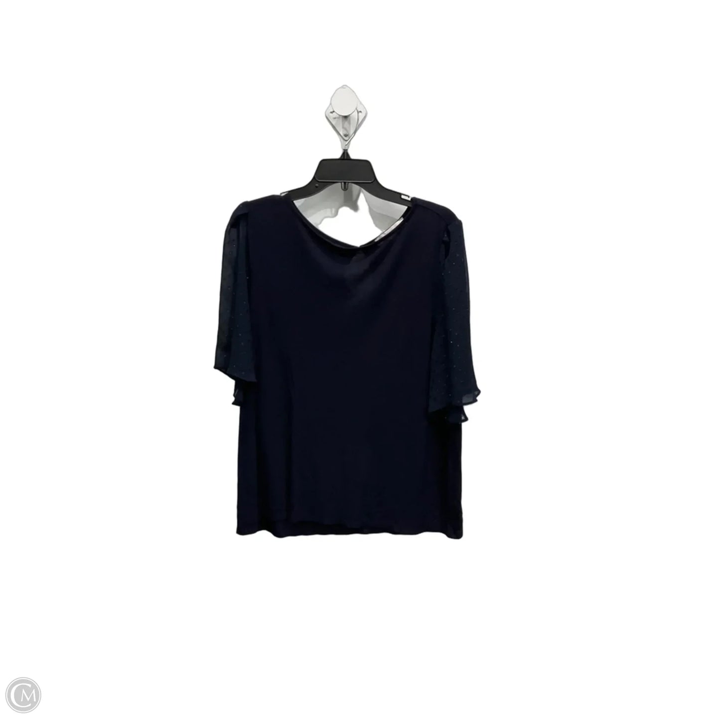 Top Short Sleeve By Loft In Navy, Size: L