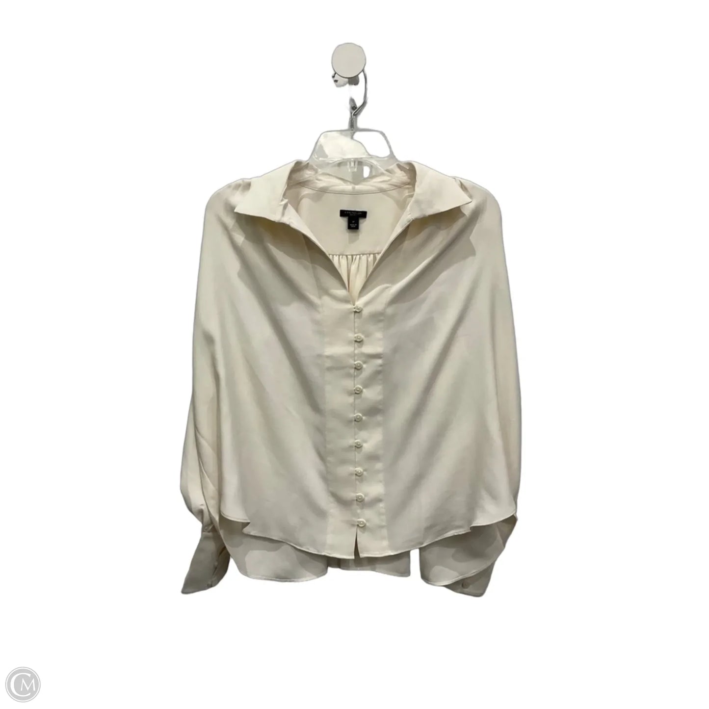 Blouse Long Sleeve By Ann Taylor In Cream, Size: Sp