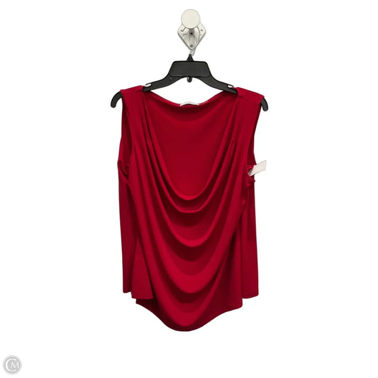 Top Sleeveless By Calvin Klein In Red, Size: 2x