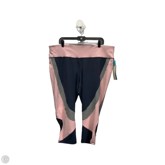 Athletic Capris By Livi Active In Blue & Pink, Size: 3x