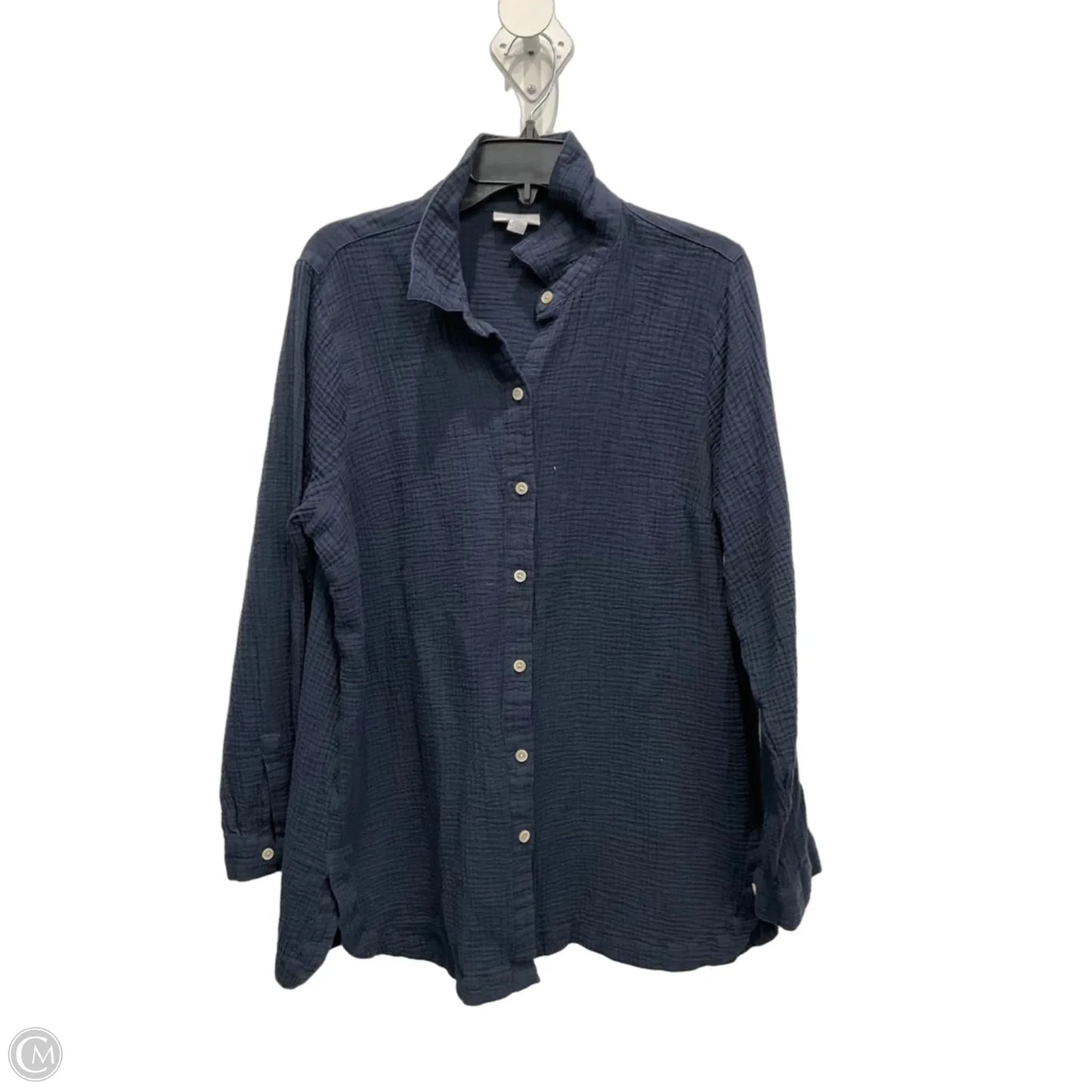 Blouse Long Sleeve By J. Jill In Navy, Size: L