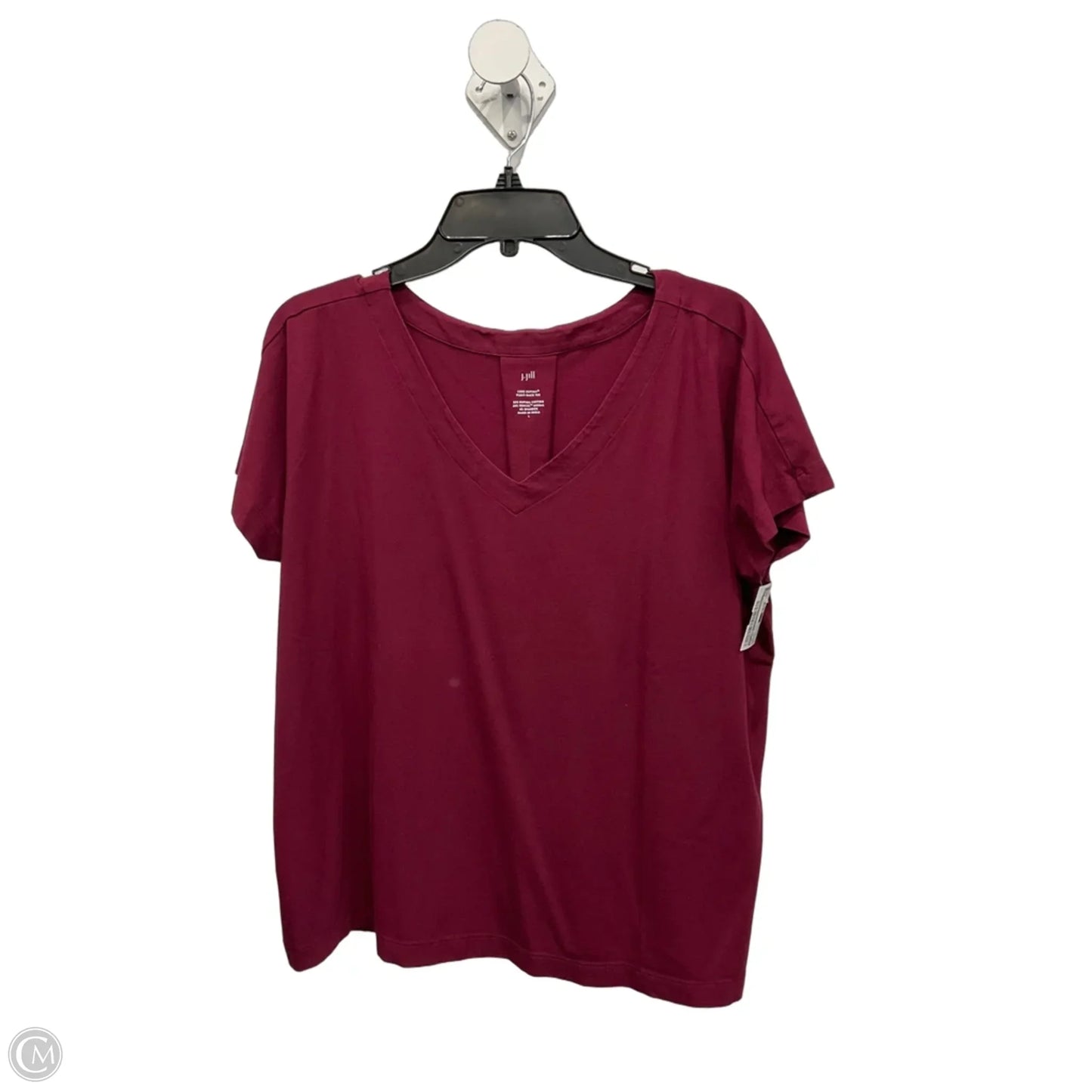 Top Short Sleeve Basic By J. Jill In Maroon, Size: L