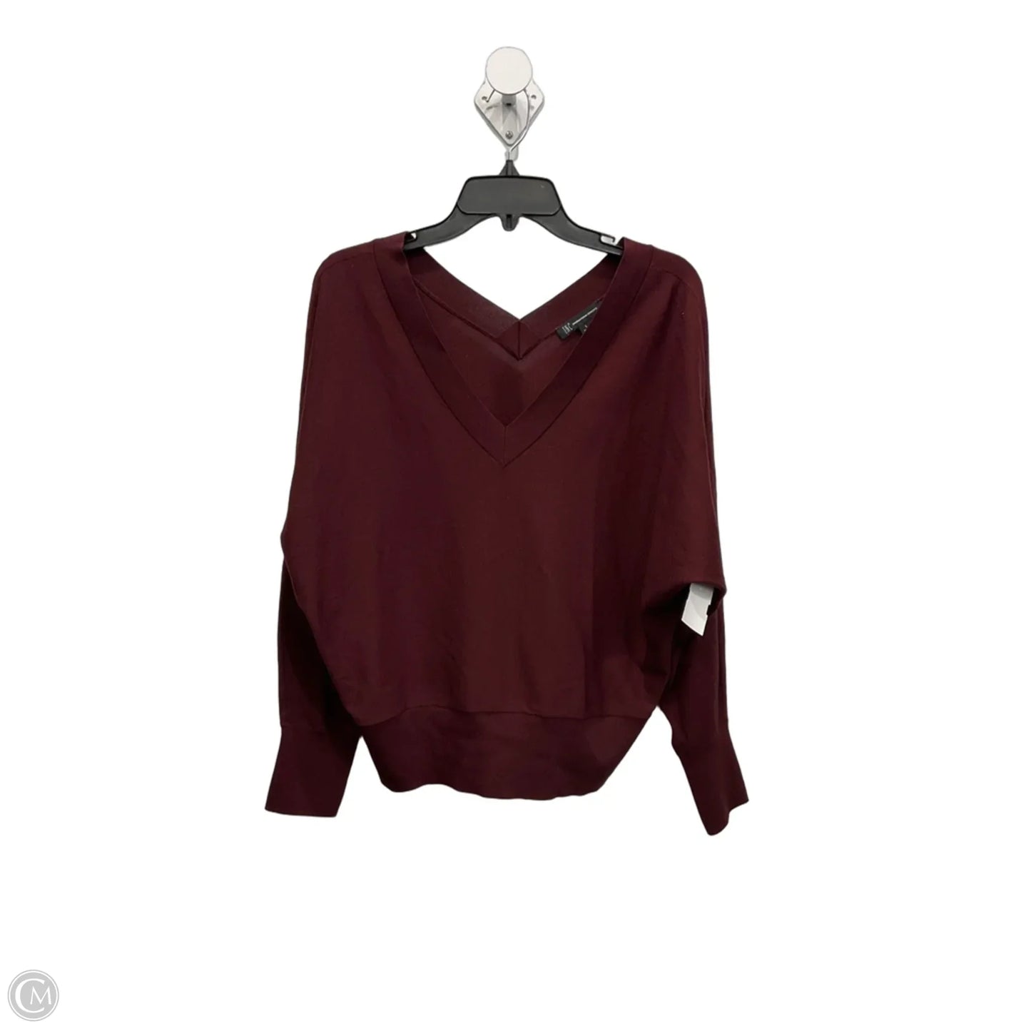 Top Long Sleeve By International Concepts In Maroon, Size: L