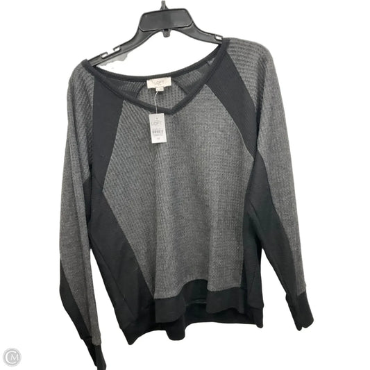 Top Long Sleeve By Loft In Black & Grey, Size: Xs