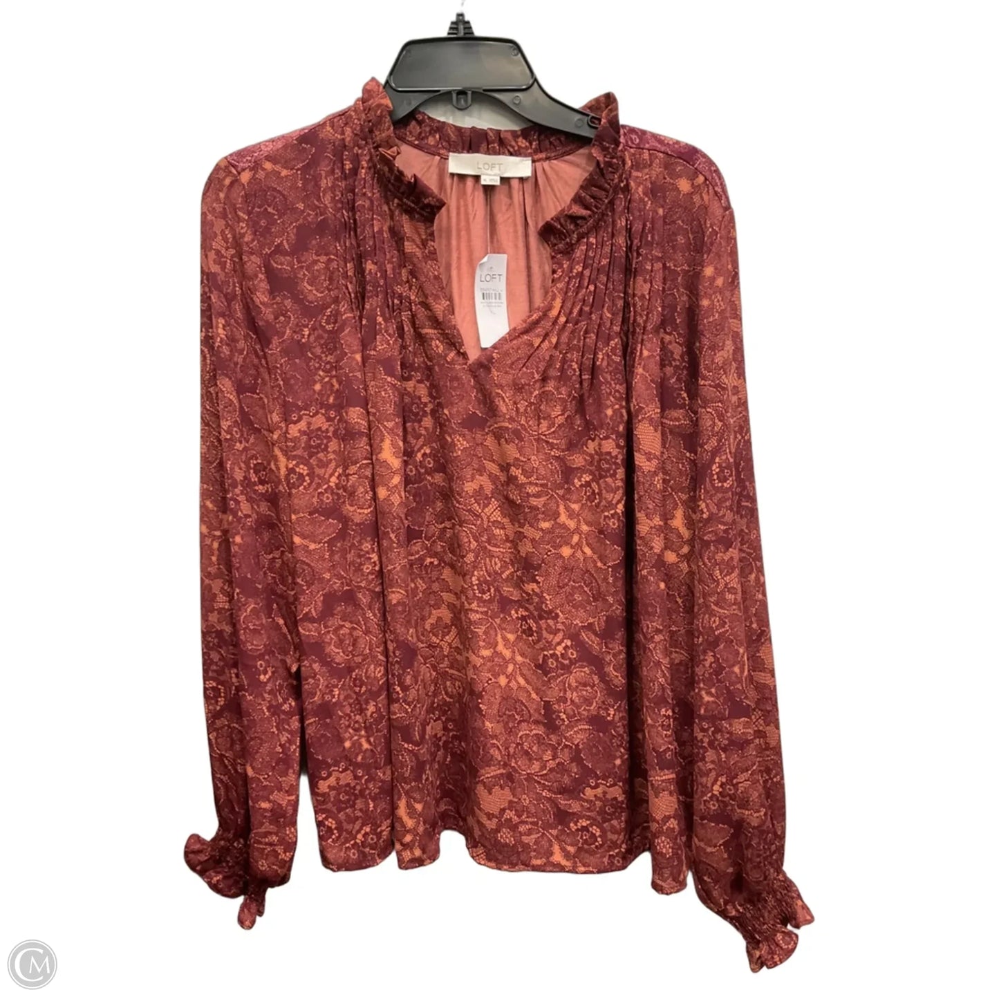 Top Long Sleeve By Loft In Red, Size: Xl