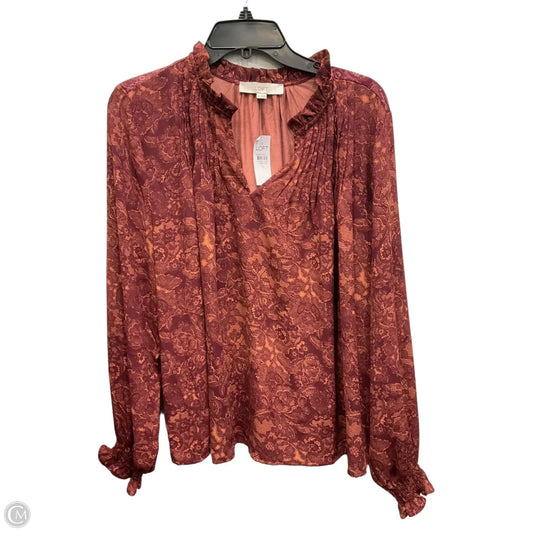 Top Long Sleeve By Loft In Red, Size: Xl