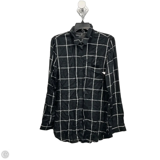 Blouse Long Sleeve By Banana Republic In Black & White, Size: M