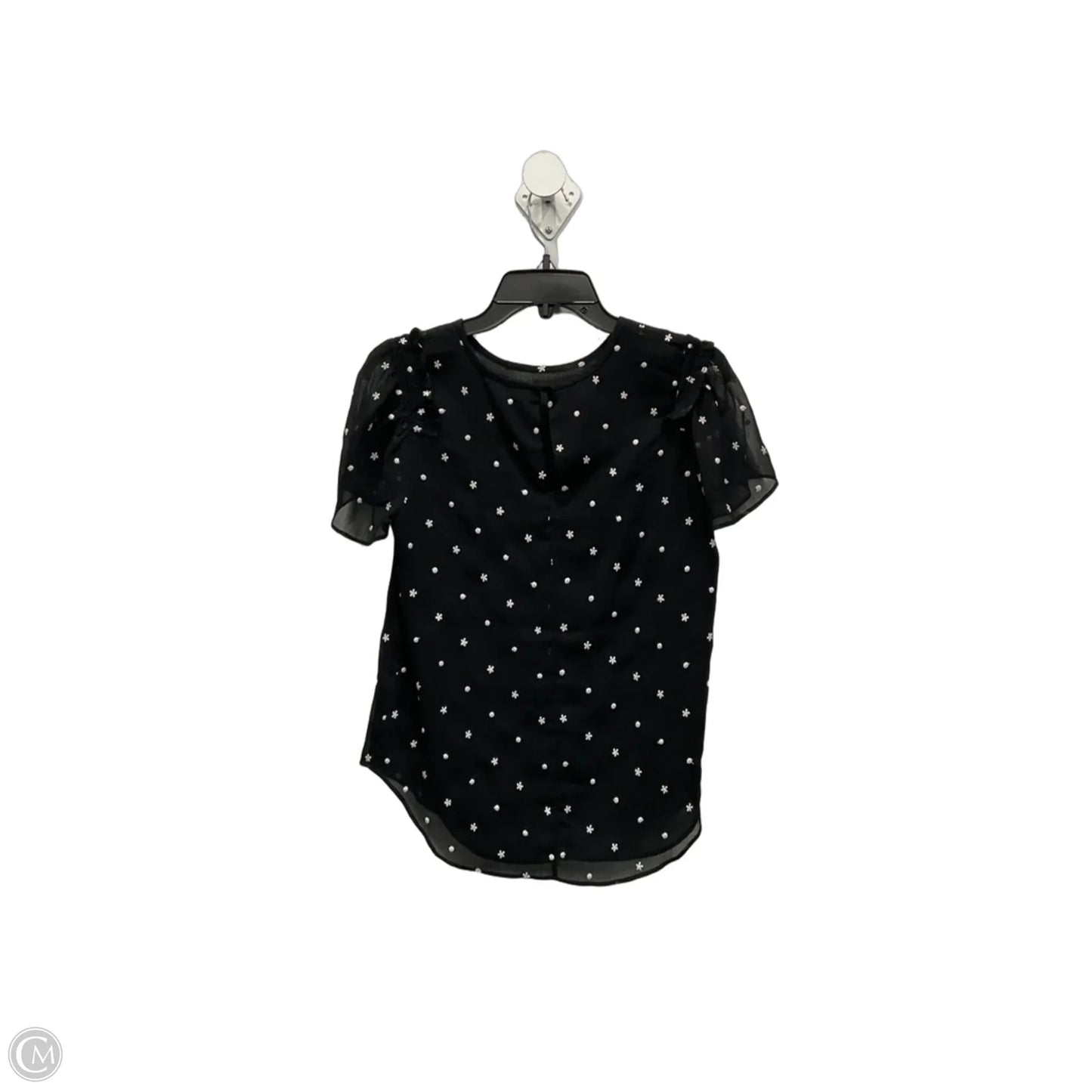 Top Short Sleeve By Ann Taylor In Black & White, Size: Xs