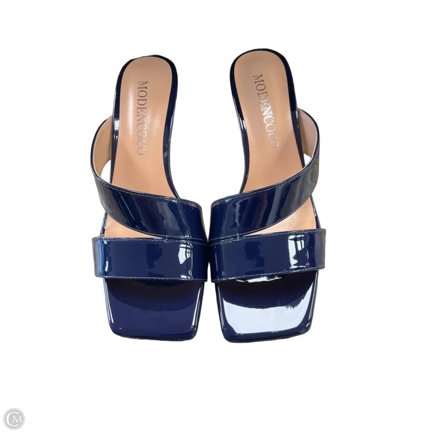 Sandals Heels Block By Clothes Mentor In Navy, Size: 8