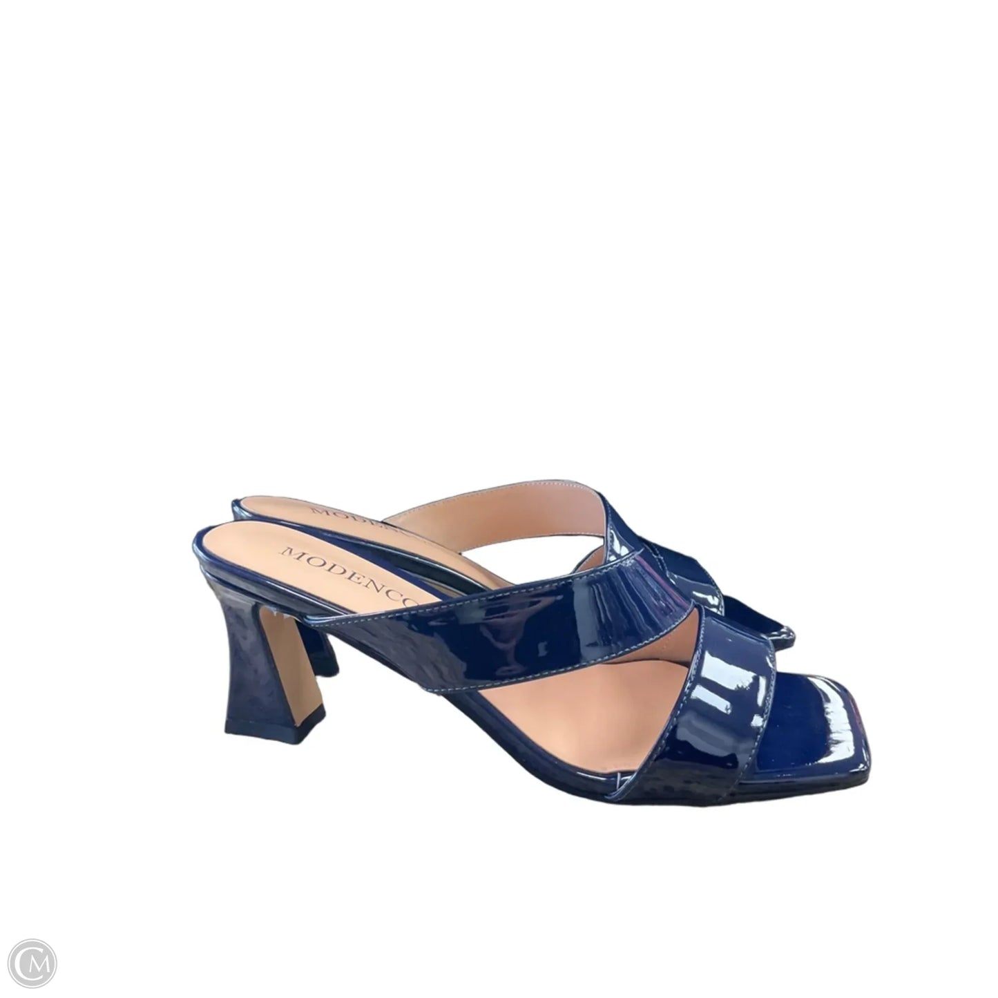 Sandals Heels Block By Clothes Mentor In Navy, Size: 8
