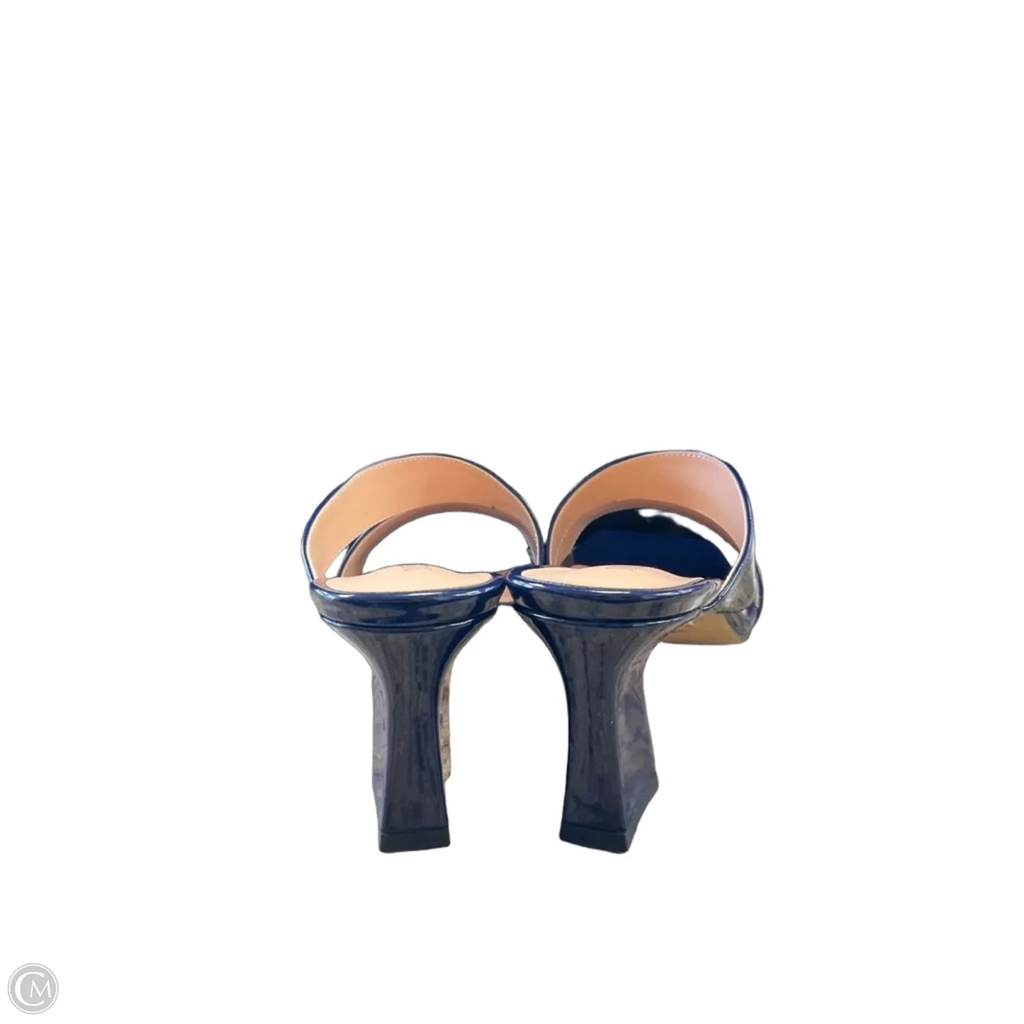 Sandals Heels Block By Clothes Mentor In Navy, Size: 8