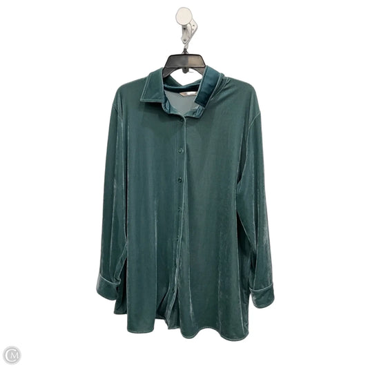Blouse Long Sleeve By Soft Surroundings In Green, Size: 2x