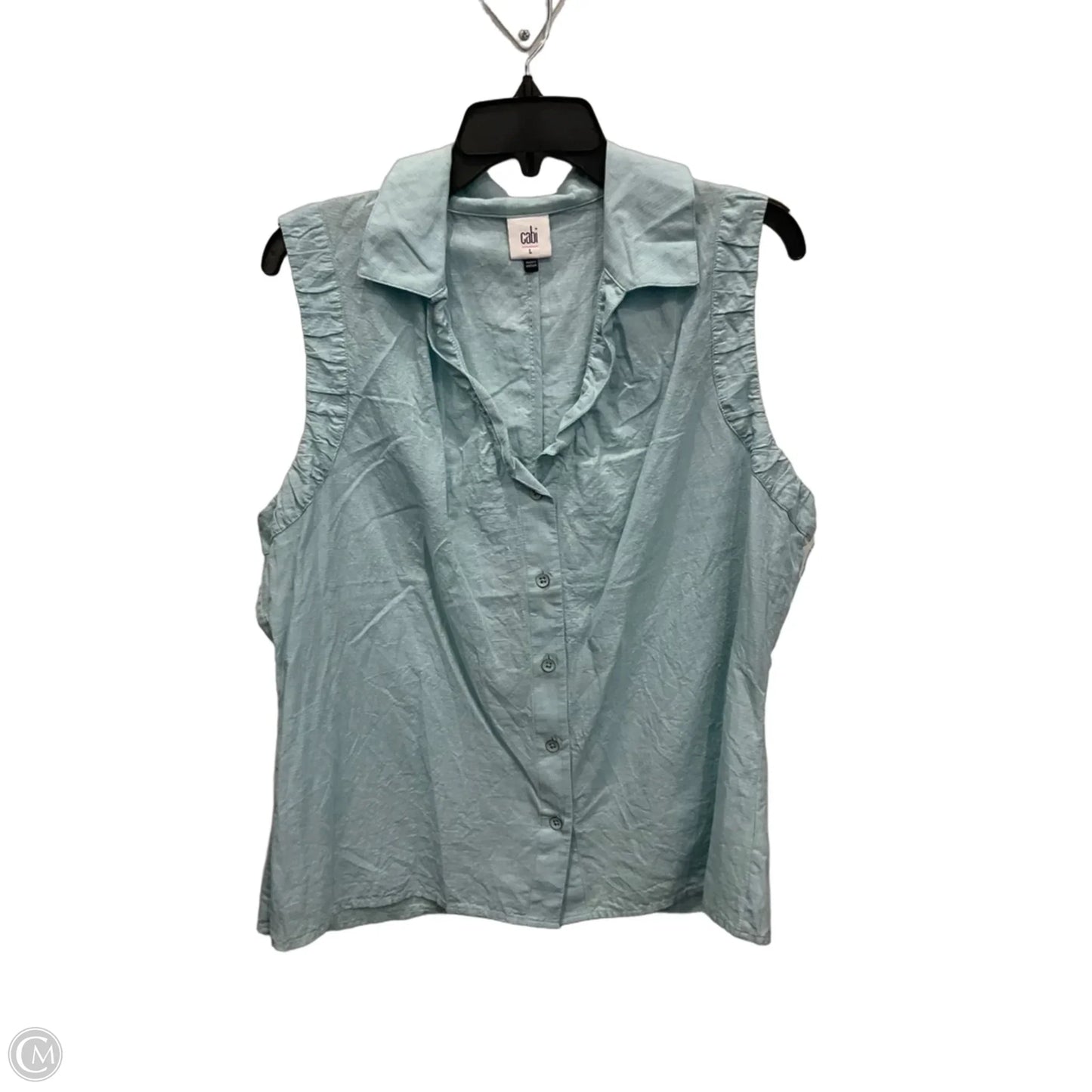 Blouse Sleeveless By Cabi In Blue, Size: L