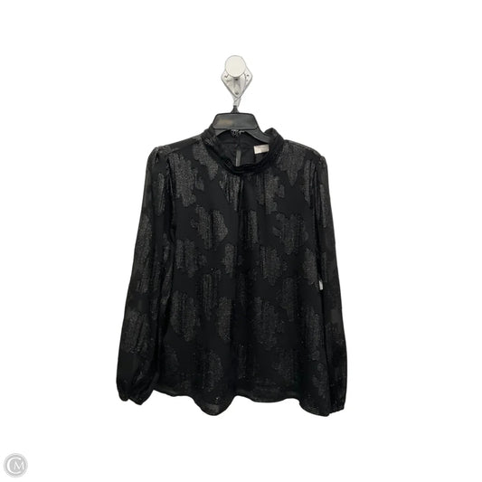 Blouse Long Sleeve By Loft In Black, Size: Xl