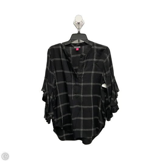 Tunic 3/4 Sleeve By Vince Camuto In Black & White, Size: S
