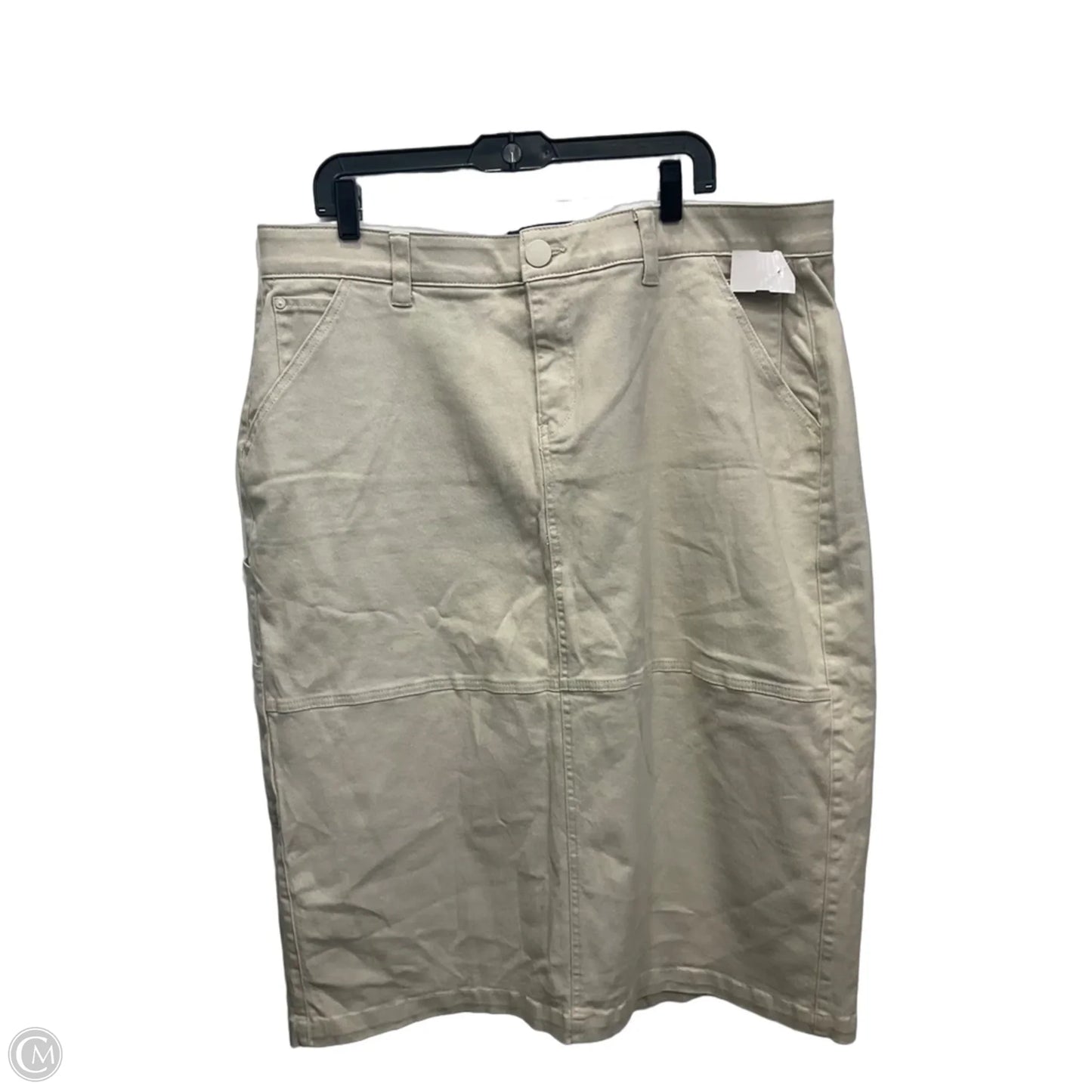 Skirt Midi By Democracy In Beige, Size: 18
